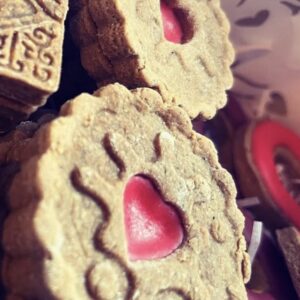 Strawberry Jammy Heart Biscuits